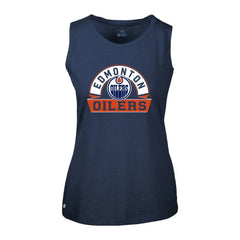 Edmonton Oilers Levelwear Women's Macy Banner Arch Tank Top - Navy - NHL 203145023