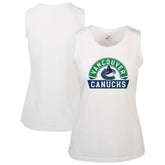Vancouver Canucks Levelwear Women's Macy Banner Arch Tank Top - White - NHL 203145079