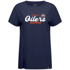 Edmonton Oilers Levelwear Women's Influx Monument T-Shirt - Navy - NHL 203145099