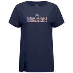 Edmonton Oilers Levelwear Women's Influx Journey T-Shirt - Navy - NHL 203145126