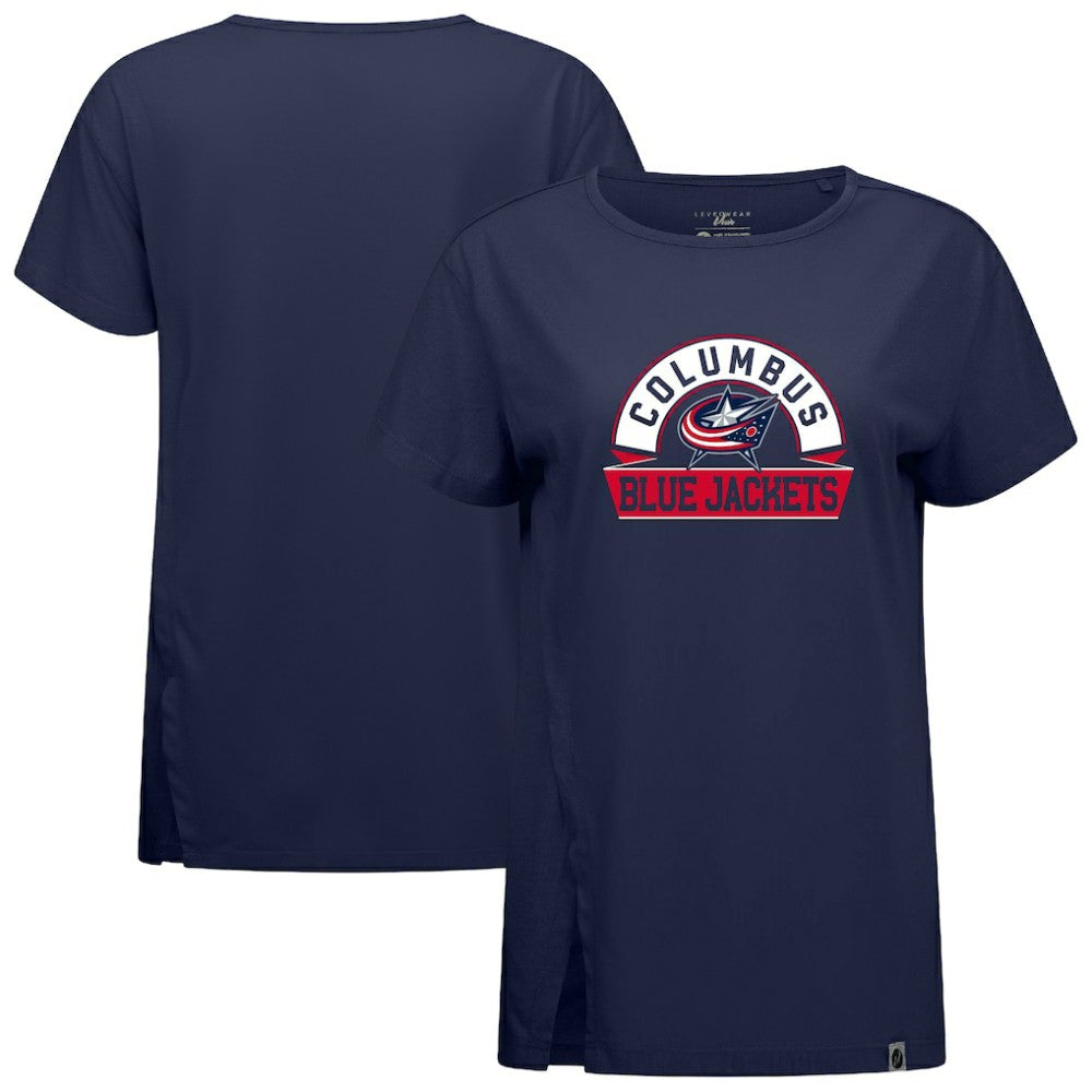 Columbus Blue Jackets Levelwear Women's Influx Banner Arch T-Shirt - Navy - NHL 203145180