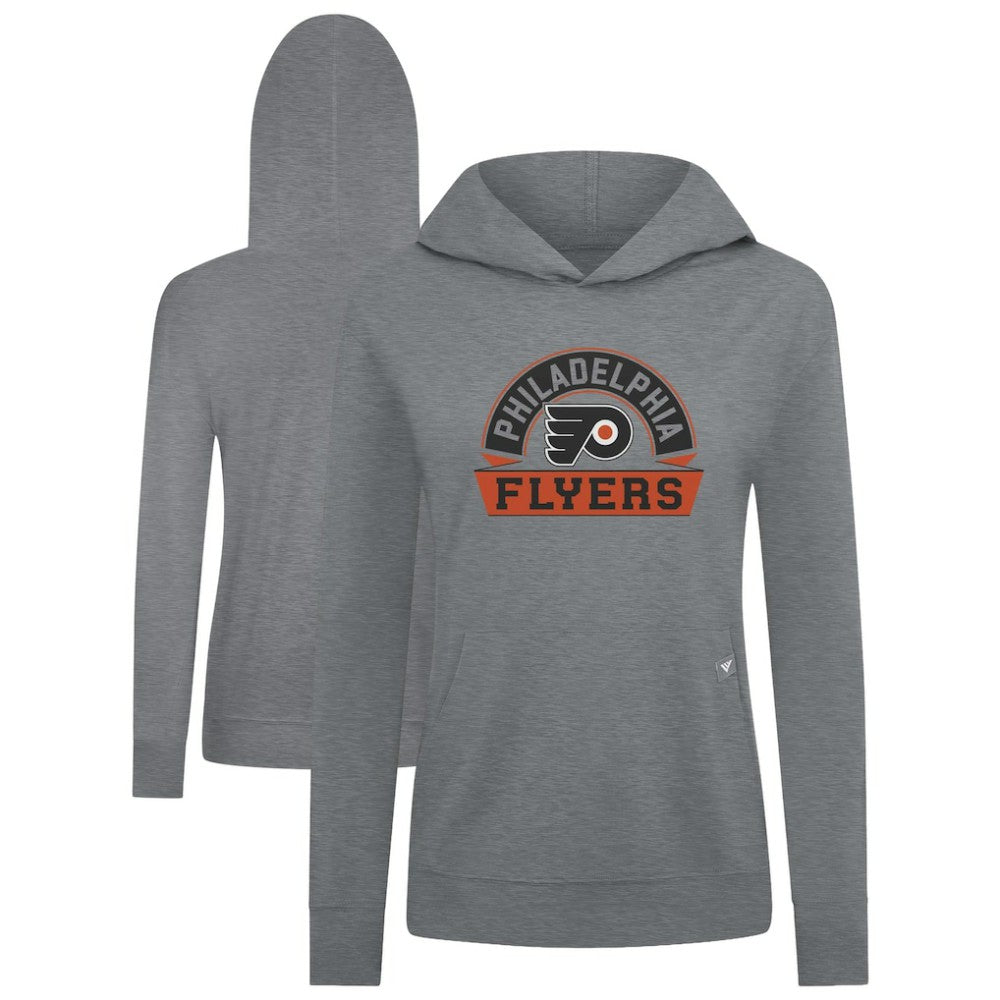 Philadelphia Flyers Levelwear Women's Relay Banner Arch Pullover Hoodie - Gray - NHL 203145228
