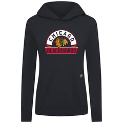 Chicago Blackhawks Levelwear Women's Relay Banner Arch Pullover Hoodie - Black - NHL 203145230