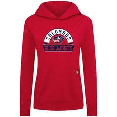 Columbus Blue Jackets Levelwear Women's Relay Banner Arch Pullover Hoodie - Red - NHL 203145232