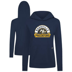 Nashville Predators Levelwear Women's Relay Banner Arch Pullover Hoodie - Navy - NHL 203145233