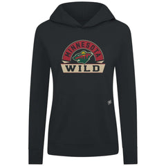 Minnesota Wild Levelwear Women's Relay Banner Arch Pullover Hoodie - Black - NHL 203145236