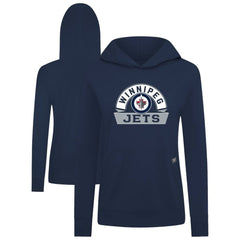Winnipeg Jets Levelwear Women's Relay Banner Arch Pullover Hoodie - Navy - NHL 203145242