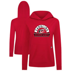 Carolina Hurricanes Levelwear Women's Relay Banner Arch Pullover Hoodie - Red - NHL 203145248