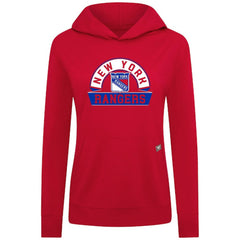 New York Rangers Levelwear Women's Relay Banner Arch Pullover Hoodie - Red - NHL 203145262