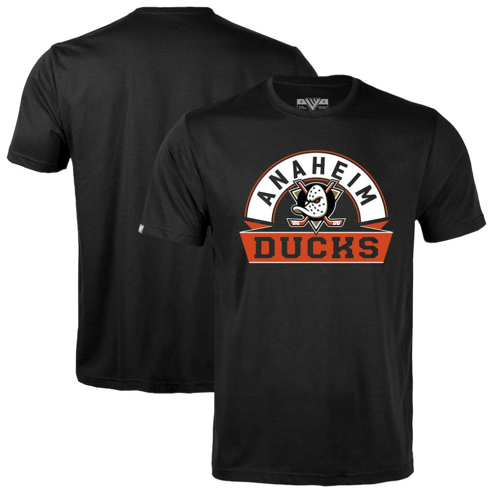 Anaheim Ducks Levelwear Richmond Banner Arch T-Shirt - Black - NHL 203145315