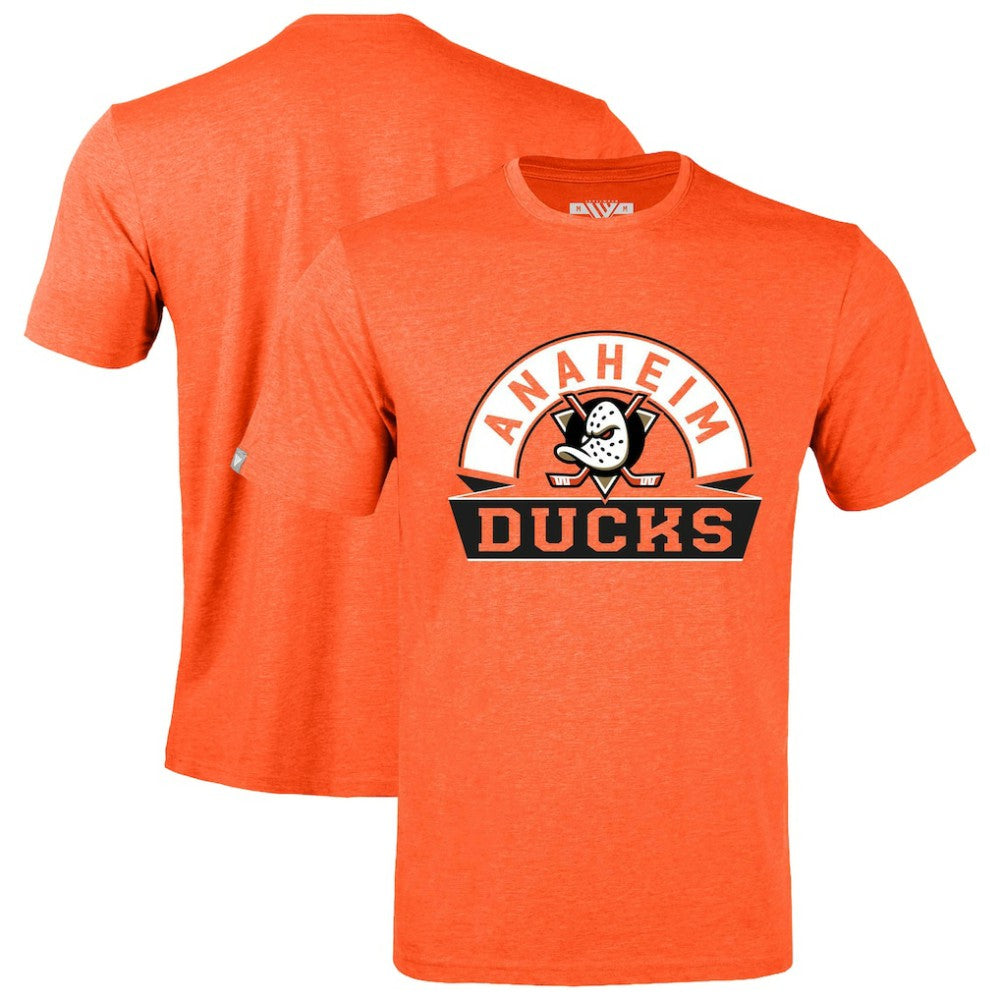 Anaheim Ducks Levelwear Richmond Banner Arch T-Shirt - Heather Orange - NHL 203145319