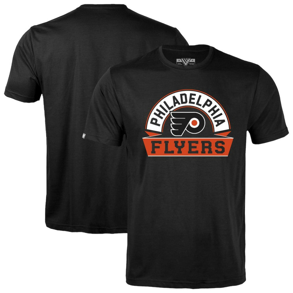 Philadelphia Flyers Levelwear Richmond Banner Arch T-Shirt - Black - NHL 203145325