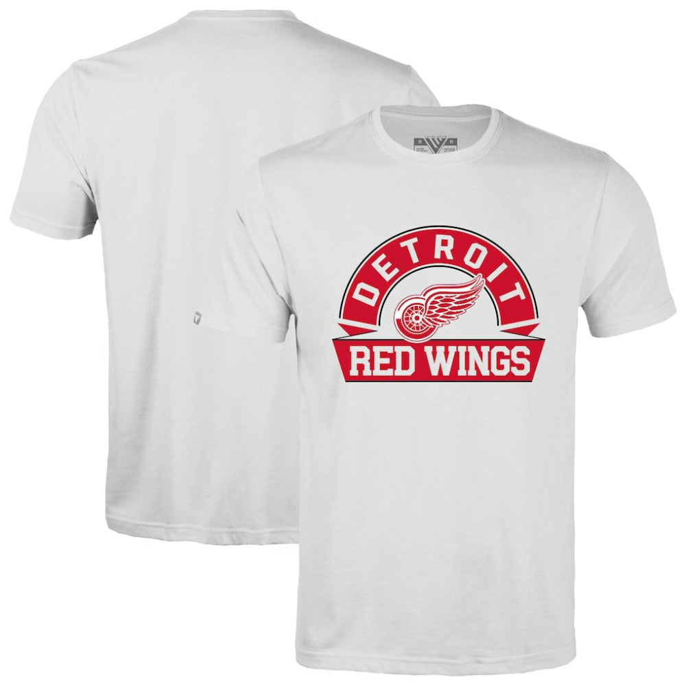 Detroit Red Wings Levelwear Richmond Banner Arch T-Shirt - White - NHL 203145337