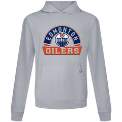 Edmonton Oilers Levelwear Relay Banner Arch Pullover Hoodie - Gray - NHL 203145428