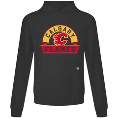 Calgary Flames Levelwear Relay Banner Arch Pullover Hoodie - Black - NHL 203145471