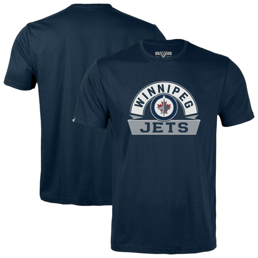 Winnipeg Jets Levelwear Youth Little Richmond Banner Arch T-Shirt - Navy - NHL 203145566