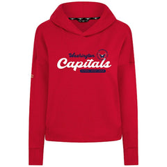 Washington Capitals Levelwear Women's Sweet Monument Tri-Blend Cropped Pullover Hoodie - Red - NHL 203145662