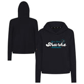 San Jose Sharks Levelwear Women's Sweet Monument Tri-Blend Cropped Pullover Hoodie - Black - NHL 203145665