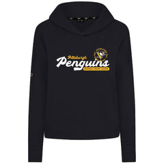 Pittsburgh Penguins Levelwear Women's Sweet Monument Tri-Blend Cropped Pullover Hoodie - Black - NHL 203145672