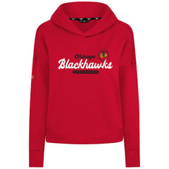 Chicago Blackhawks Levelwear Women's Sweet Monument Tri-Blend Cropped Pullover Hoodie - Red - NHL 203145679