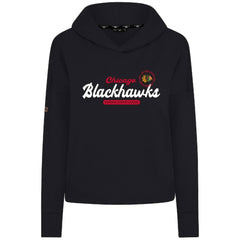 Chicago Blackhawks Levelwear Women's Sweet Monument Tri-Blend Cropped Pullover Hoodie - Black - NHL 203145682