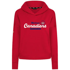 Montreal Canadiens Levelwear Women's Sweet Monument Tri-Blend Cropped Pullover Hoodie - Red - NHL 203145686