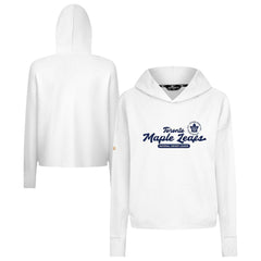 Toronto Maple Leafs Levelwear Women's Sweet Monument Tri-Blend Cropped Pullover Hoodie - White - NHL 203145688