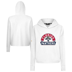 Florida Panthers Levelwear Women's Sweet Banner Arch Tri-Blend Cropped Pullover Hoodie - White - NHL 203145699