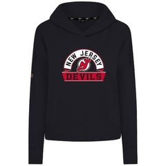 New Jersey Devils Levelwear Women's Sweet Banner Arch Tri-Blend Cropped Pullover Hoodie - Black - NHL 203145706