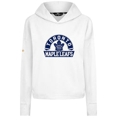 Toronto Maple Leafs Levelwear Women's Sweet Banner Arch Tri-Blend Cropped Pullover Hoodie - White - NHL 203145707