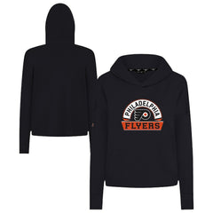 Philadelphia Flyers Levelwear Women's Sweet Banner Arch Tri-Blend Cropped Pullover Hoodie - Black - NHL 203145708