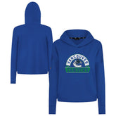 Vancouver Canucks Levelwear Women's Sweet Banner Arch Tri-Blend Cropped Pullover Hoodie - Royal - NHL 203145710