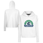 Vancouver Canucks Levelwear Women's Sweet Banner Arch Tri-Blend Cropped Pullover Hoodie - White - NHL 203145712