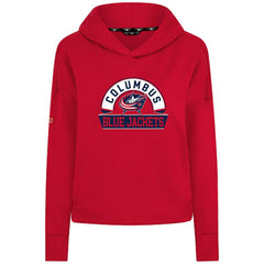 Columbus Blue Jackets Levelwear Women's Sweet Banner Arch Tri-Blend Cropped Pullover Hoodie - Red - NHL 203145713