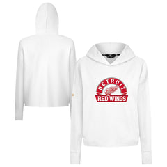 Detroit Red Wings Levelwear Women's Sweet Banner Arch Tri-Blend Cropped Pullover Hoodie - White - NHL 203145720