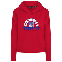 New York Rangers Levelwear Women's Sweet Banner Arch Tri-Blend Cropped Pullover Hoodie - Red - NHL 203145722