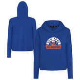 New York Islanders Levelwear Women's Sweet Banner Arch Tri-Blend Cropped Pullover Hoodie - Royal - NHL 203145724