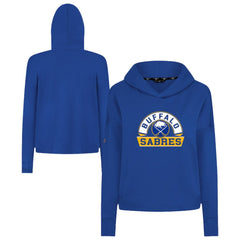 Buffalo Sabres Levelwear Women's Sweet Banner Arch Tri-Blend Cropped Pullover Hoodie - Royal - NHL 203145725