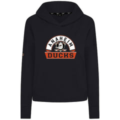 Anaheim Ducks Levelwear Women's Sweet Banner Arch Tri-Blend Cropped Pullover Hoodie - Black - NHL 203145728