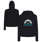 San Jose Sharks Levelwear Women's Sweet Banner Arch Tri-Blend Cropped Pullover Hoodie - Black - NHL 203145729