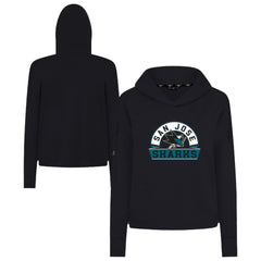 San Jose Sharks Levelwear Women's Sweet Banner Arch Tri-Blend Cropped Pullover Hoodie - Black - NHL 203145729