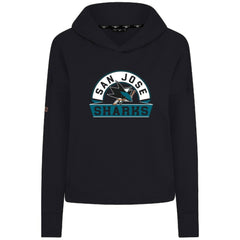San Jose Sharks Levelwear Women's Sweet Banner Arch Tri-Blend Cropped Pullover Hoodie - Black - NHL 203145729