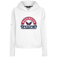 Washington Capitals Levelwear Women's Sweet Banner Arch Tri-Blend Cropped Pullover Hoodie - White - NHL 203145732