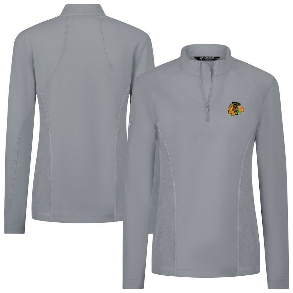 Chicago Blackhawks Levelwear Women's Upright Quarter-Zip Pullover - Gray - NHL 203145867