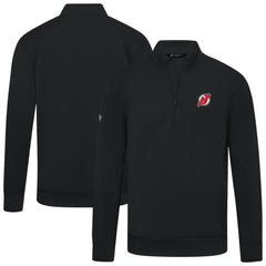 New Jersey Devils Levelwear Upright Tri-Blend Quarter-Zip Pullover - Black - NHL 203145933