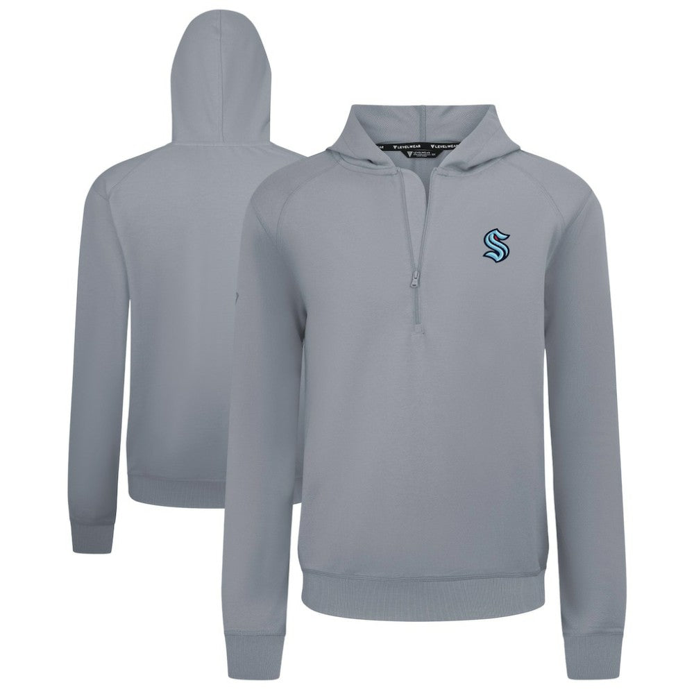 Seattle Kraken Levelwear Technic Quarter-Zip Pullover Hoodie - Gray - NHL 203145972