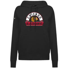 Chicago Blackhawks Levelwear Women's Adorn Banner Arch Pullover Hoodie - Black - NHL 203146183