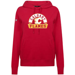 Calgary Flames Levelwear Women's Adorn Banner Arch Pullover Hoodie - Red - NHL 203146198