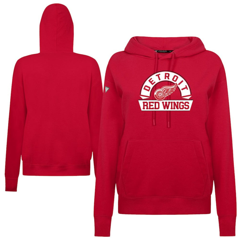 Detroit Red Wings Levelwear Women's Adorn Banner Arch Pullover Hoodie - Red - NHL 203146202