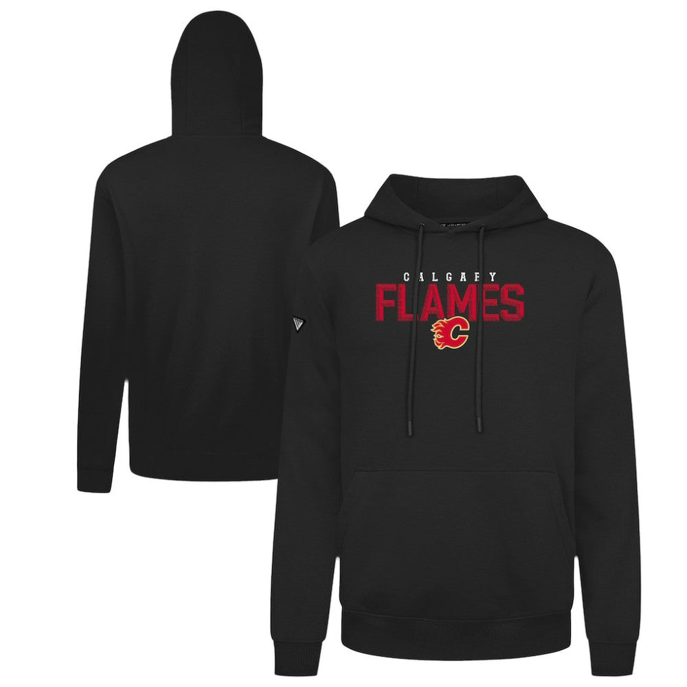 Calgary Flames Levelwear Podium Carve Pullover Hoodie - Black - NHL 203146369